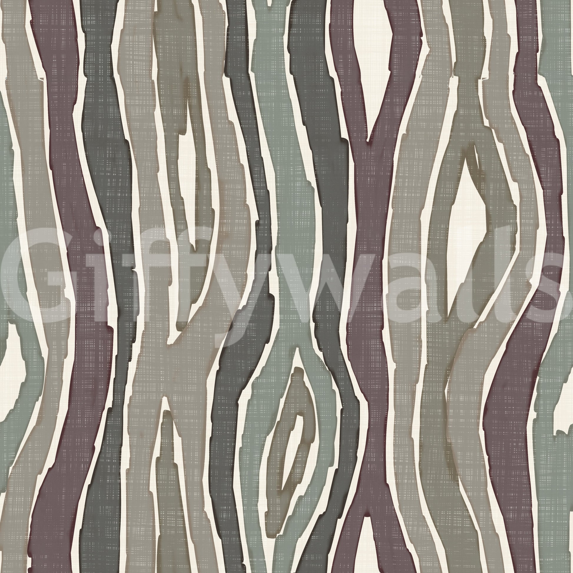 Organic Wavy Woodgrain Vertical Stripes - Earthy Muted Wallpaper⁠