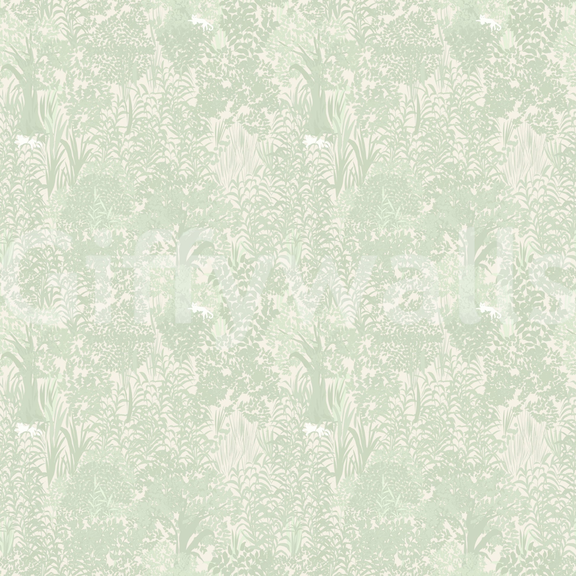 Sage Woodland and Hidden Wildlife Wallpaper⁠