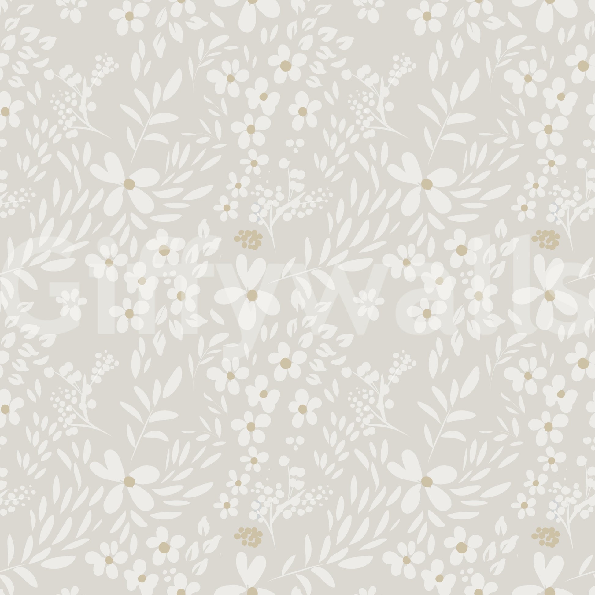 Delicate Meadow Silhouette Neutral Wallpaper Wallpaper⁠