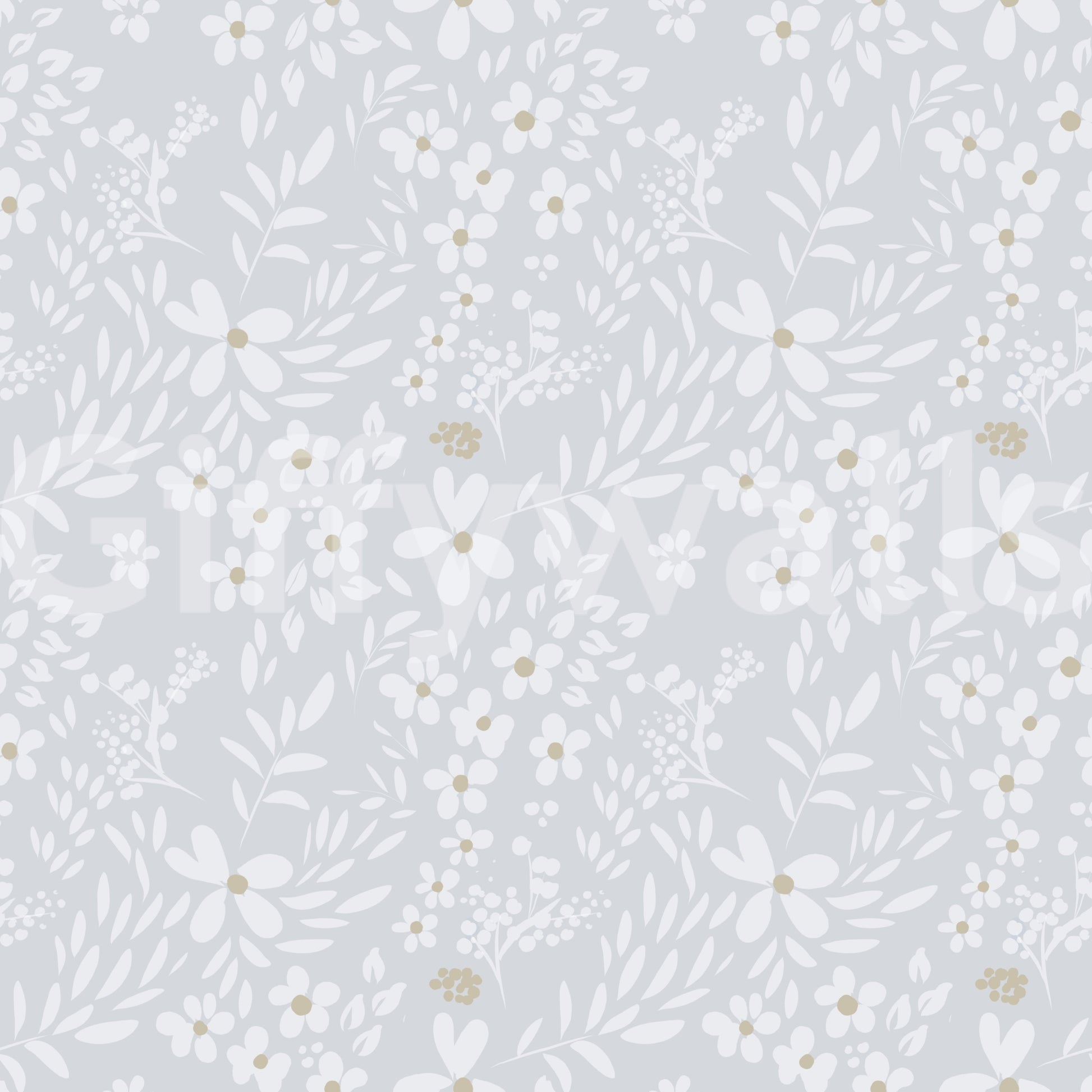 Dainty Meadow Blossom Wallpaper in Soft Slate Grey Wallpaper⁠