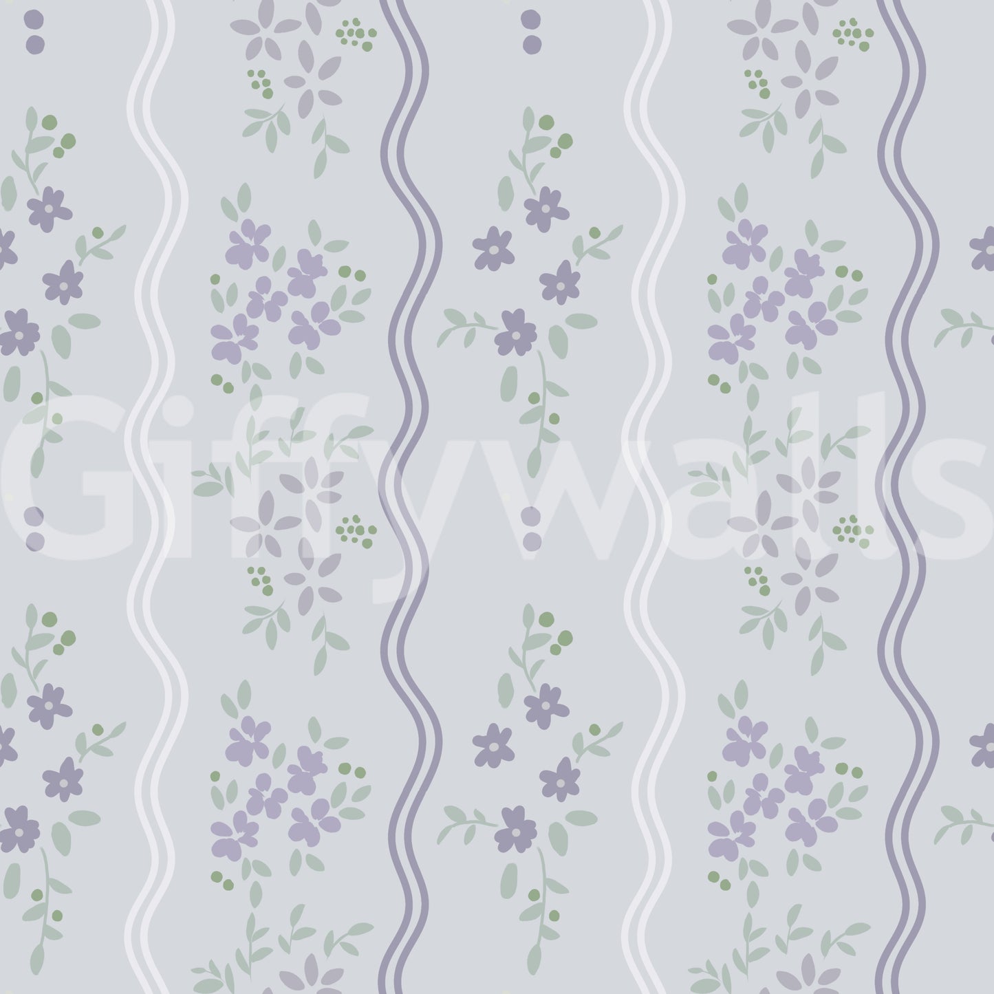 Vintage Lavender Trails Floral Wallpaper Wallpaper⁠