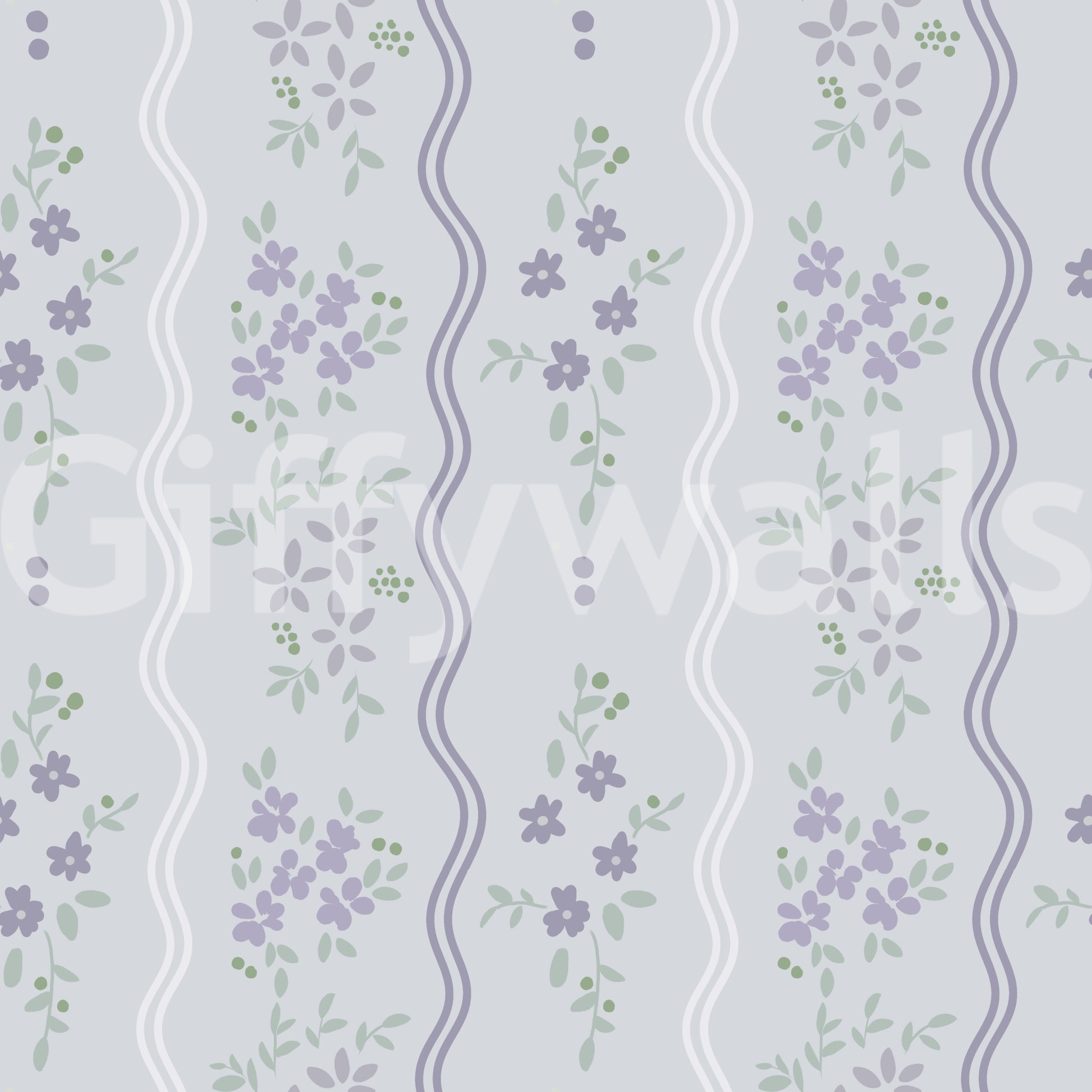 Vintage Lavender Trails Floral Wallpaper Wallpaper⁠