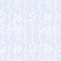 Whispering Meadow Pastel Blue Floral Stripe Wallpaper⁠