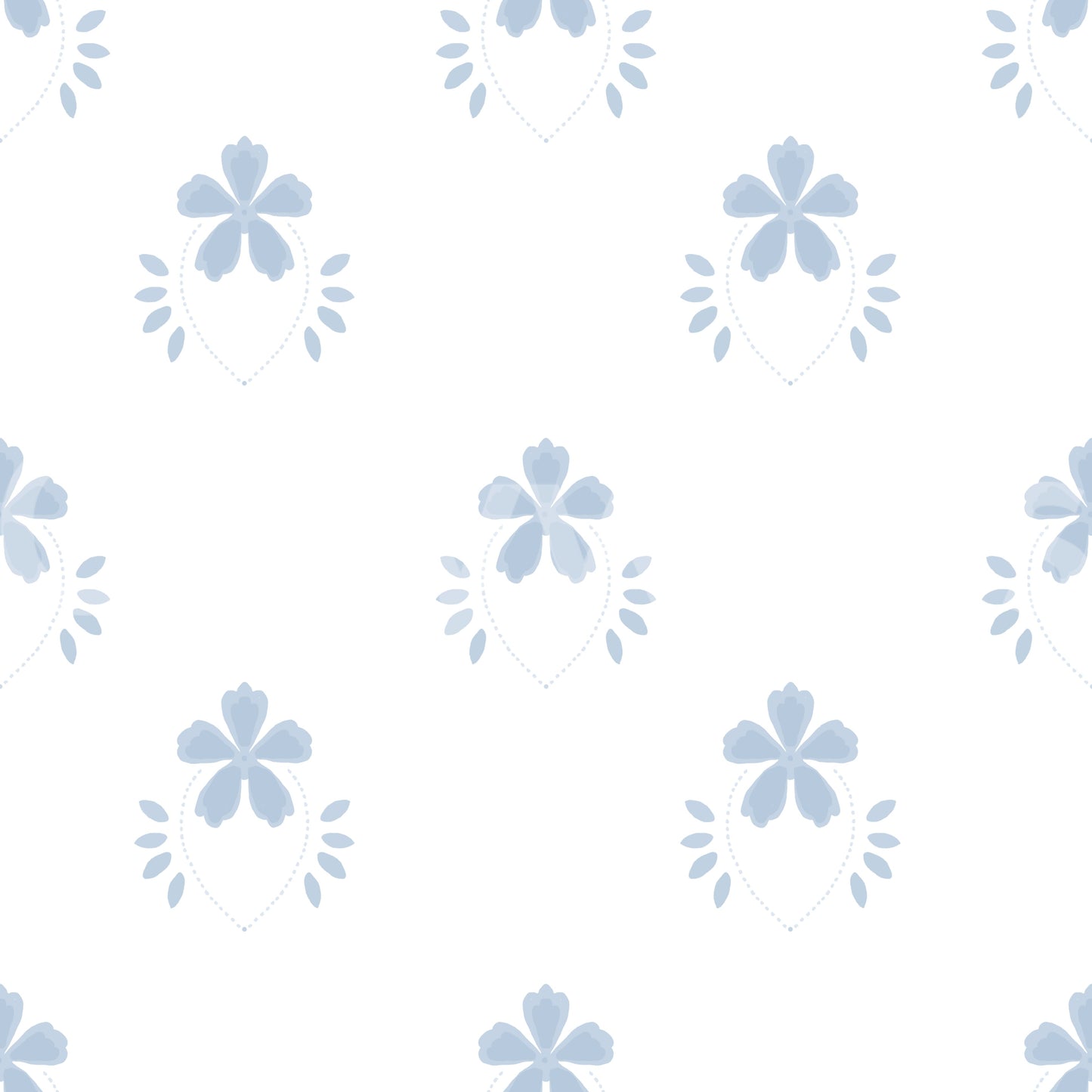 Serene Scandi Blue Blossom Wallpaper Wallpaper⁠
