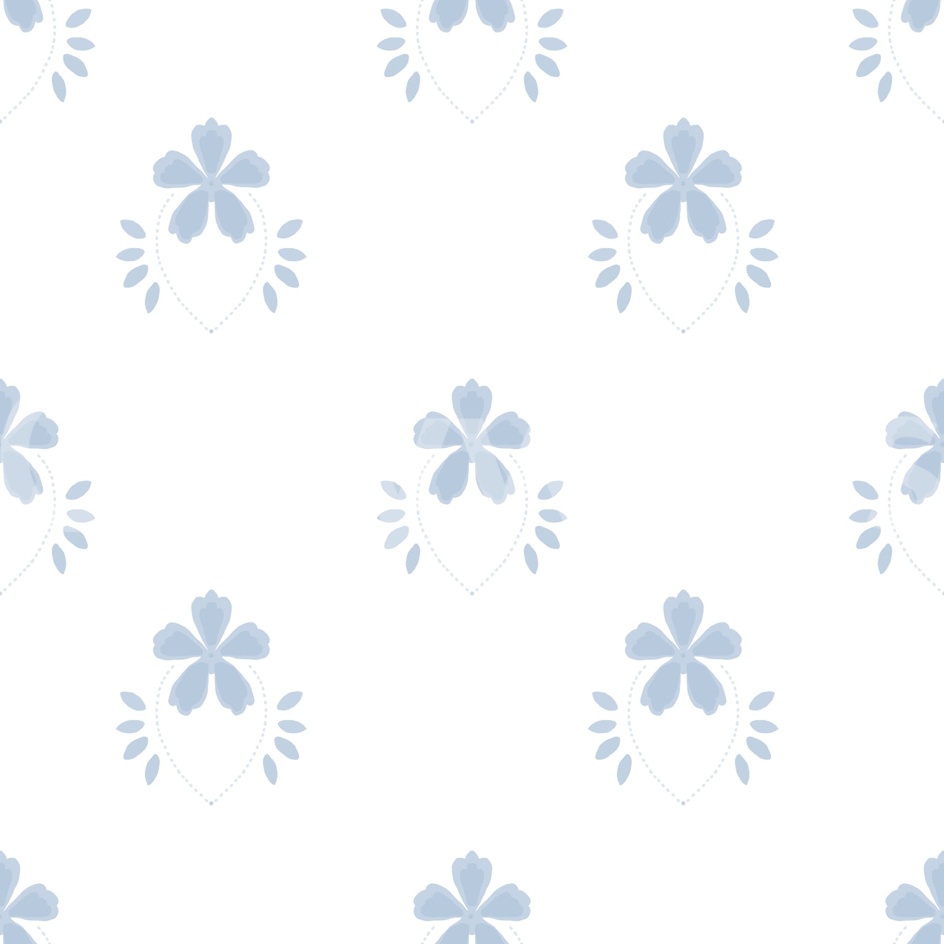 Serene Scandi Blue Blossom Wallpaper Wallpaper⁠
