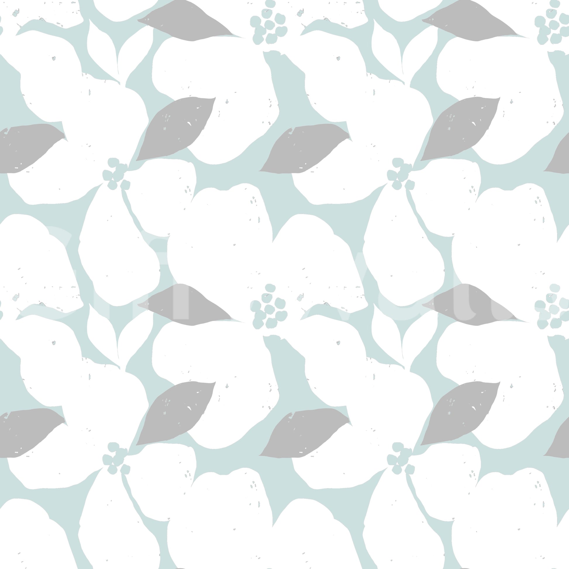 Pale Blue Pastel Bloom Floral Wallpaper Wallpaper⁠