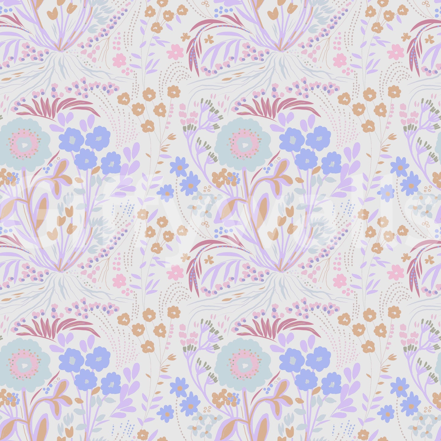 Whimsical Pastel Meadow Floral Wallpaper Wallpaper⁠