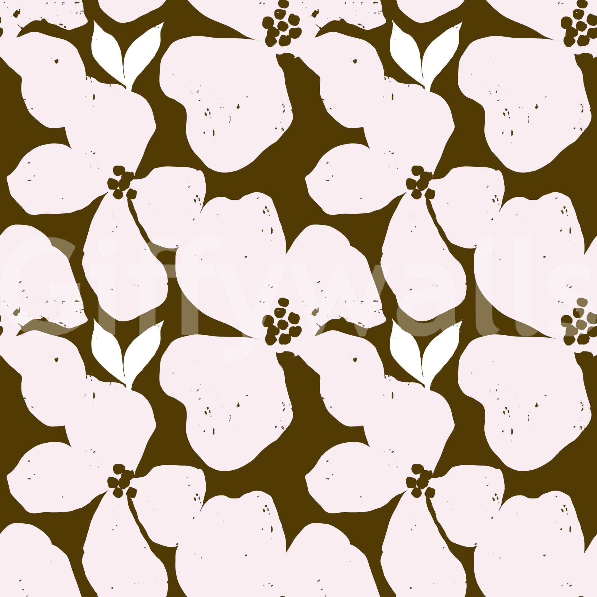 Earthy Olive and Blush Bold Floral Wallpaper Wallpaper⁠