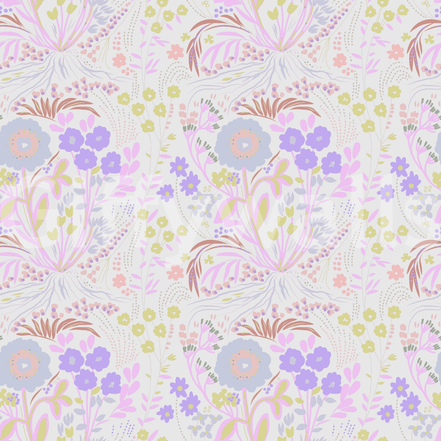 Whimsical Pastel Meadow Floral Wallpaper Wallpaper⁠