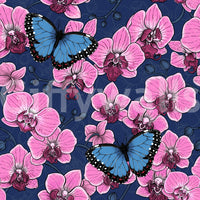 Botanical Orchid Garden with Butterflies 3 Wallpaper⁠