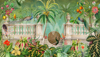Vintage Peacock Palace Tropical Garden Wall Mural Wall Mural