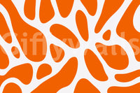 Retro Tangerine Flow Abstract Wallpaper Wall Mural