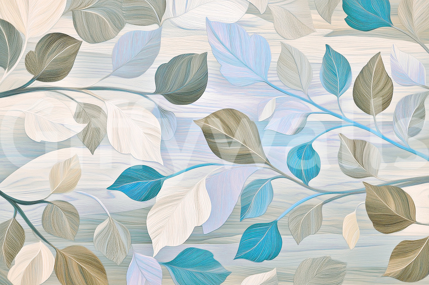 Whispering Leaves Pastel Botanical Wall Mural