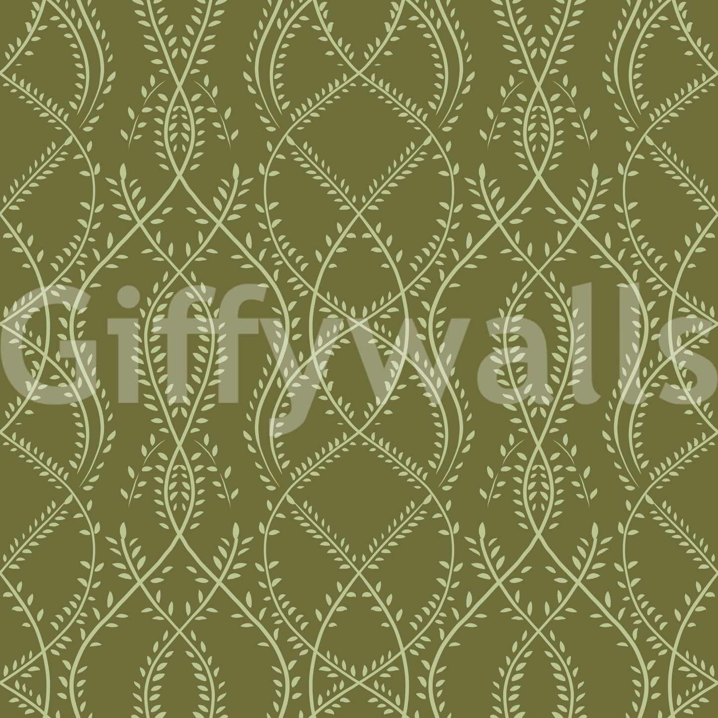 Olive Interlaced Vine Botanical Wallpaper Wallpaper⁠