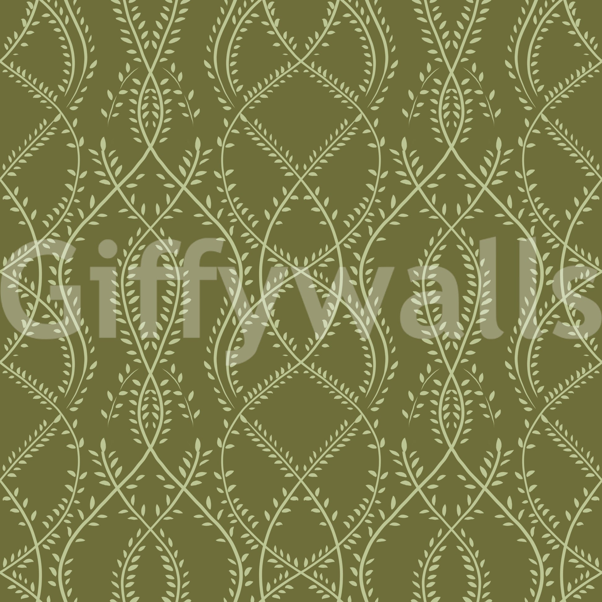 Olive Interlaced Vine Botanical Wallpaper Wallpaper⁠