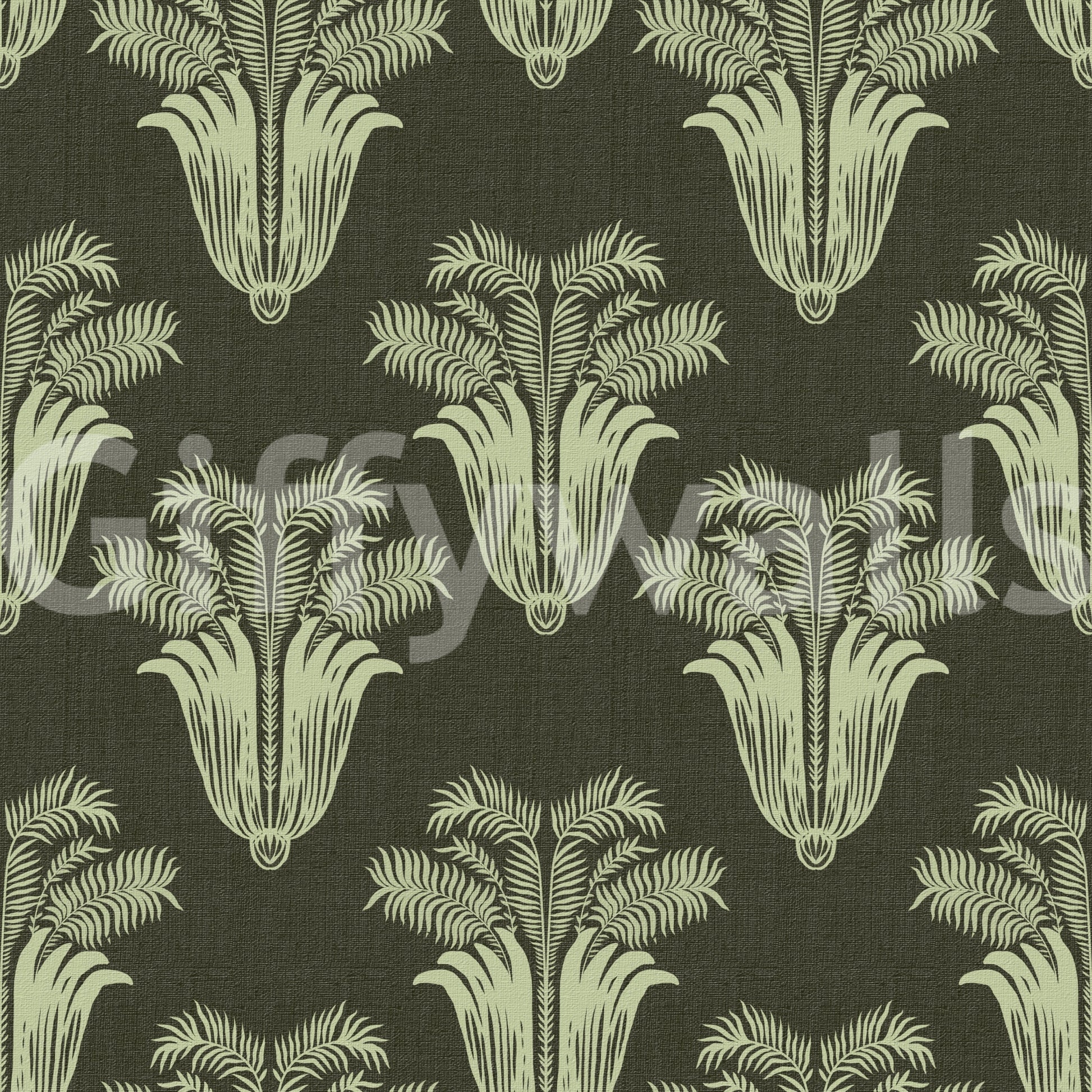 Vintage Art Deco Palm Damask Wallpaper Wallpaper⁠