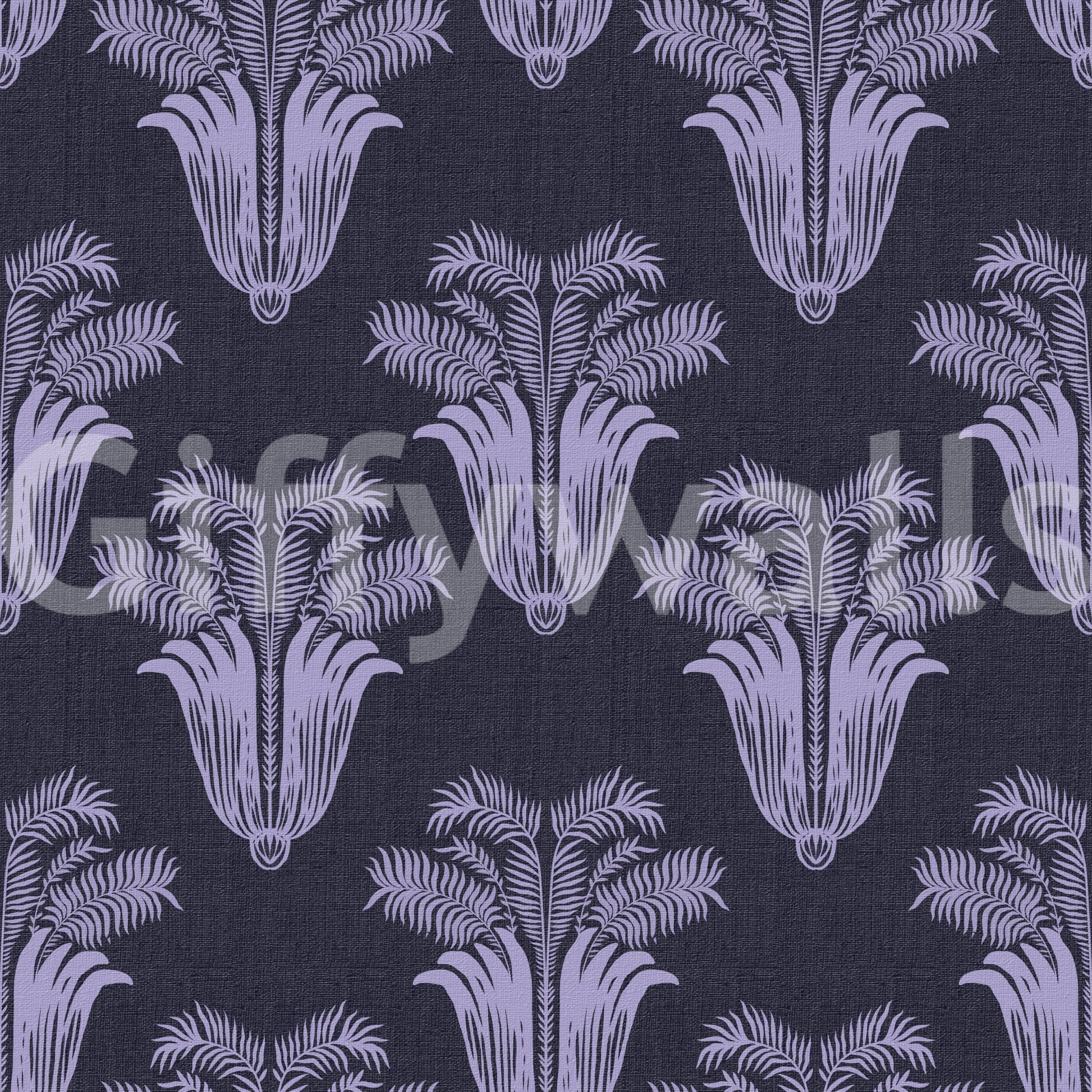 Moody Midnight Violet Botanical Wallpaper Wallpaper⁠