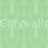 Sage and Gold Whispering Vines Trellis Wallpaper⁠