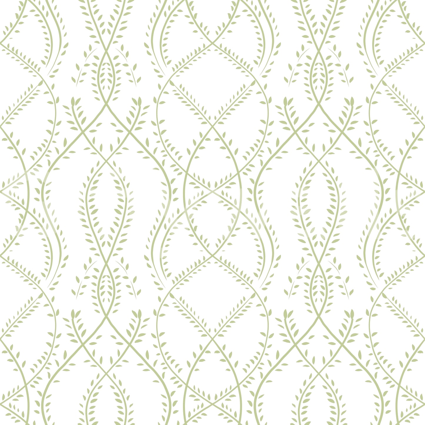 Sage Green Botanical Vine Trellis Wallpaper Wallpaper⁠