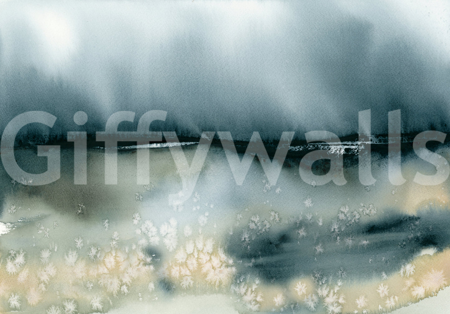 Soft Clouds Over Meadow Wall Mural