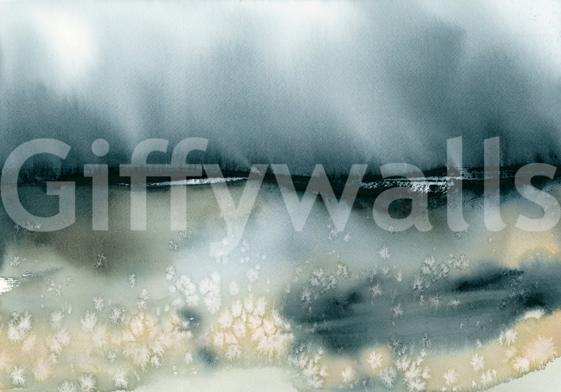 Soft Clouds Over Meadow Wall Mural
