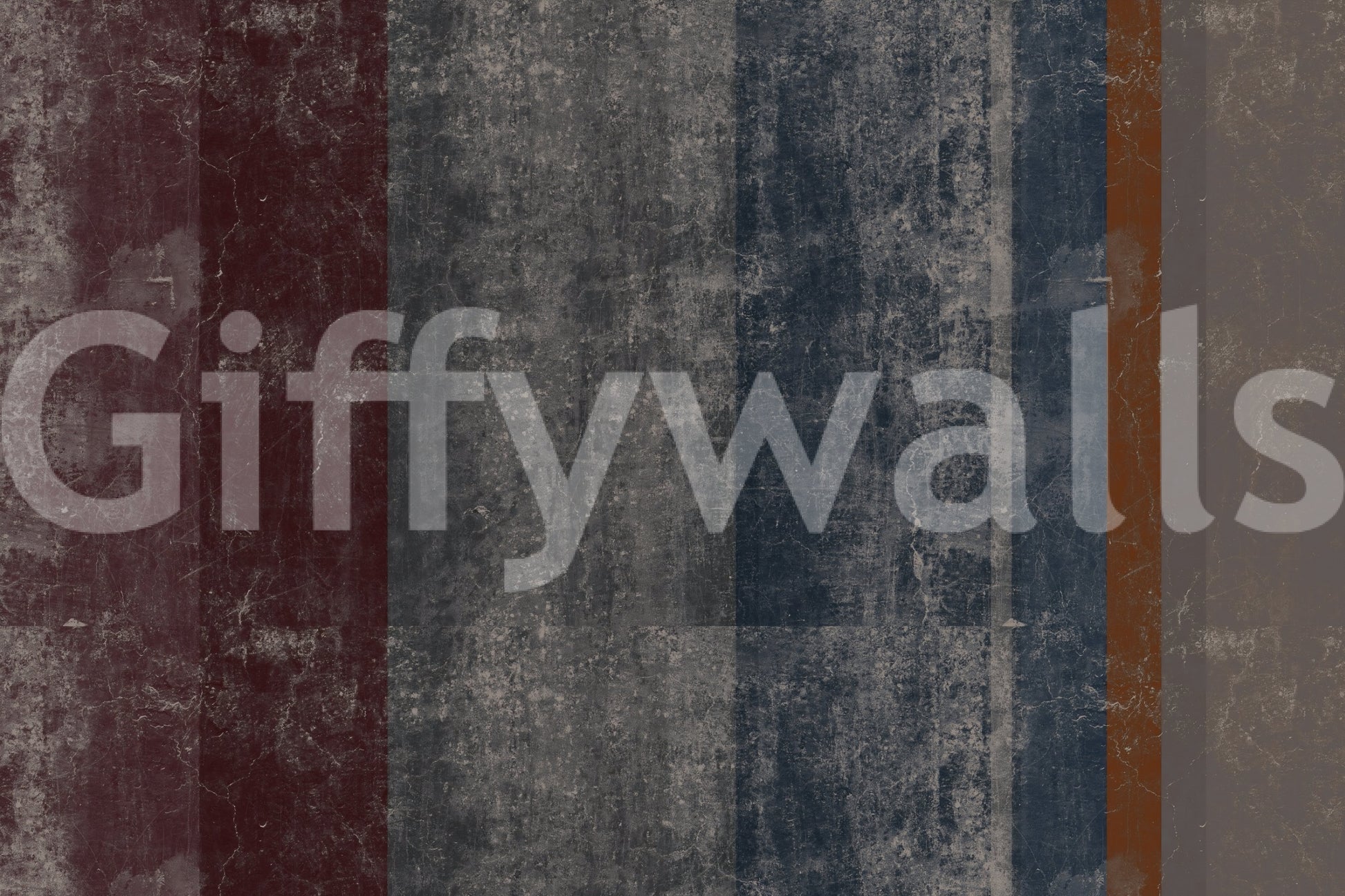 Distressed Concrete Block & Rust Stripe Wallpaper Wall Mural