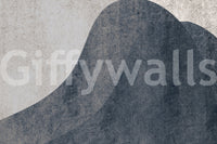 Slate and Stone Textured Abstract Waves Wallpaper Wall Mural