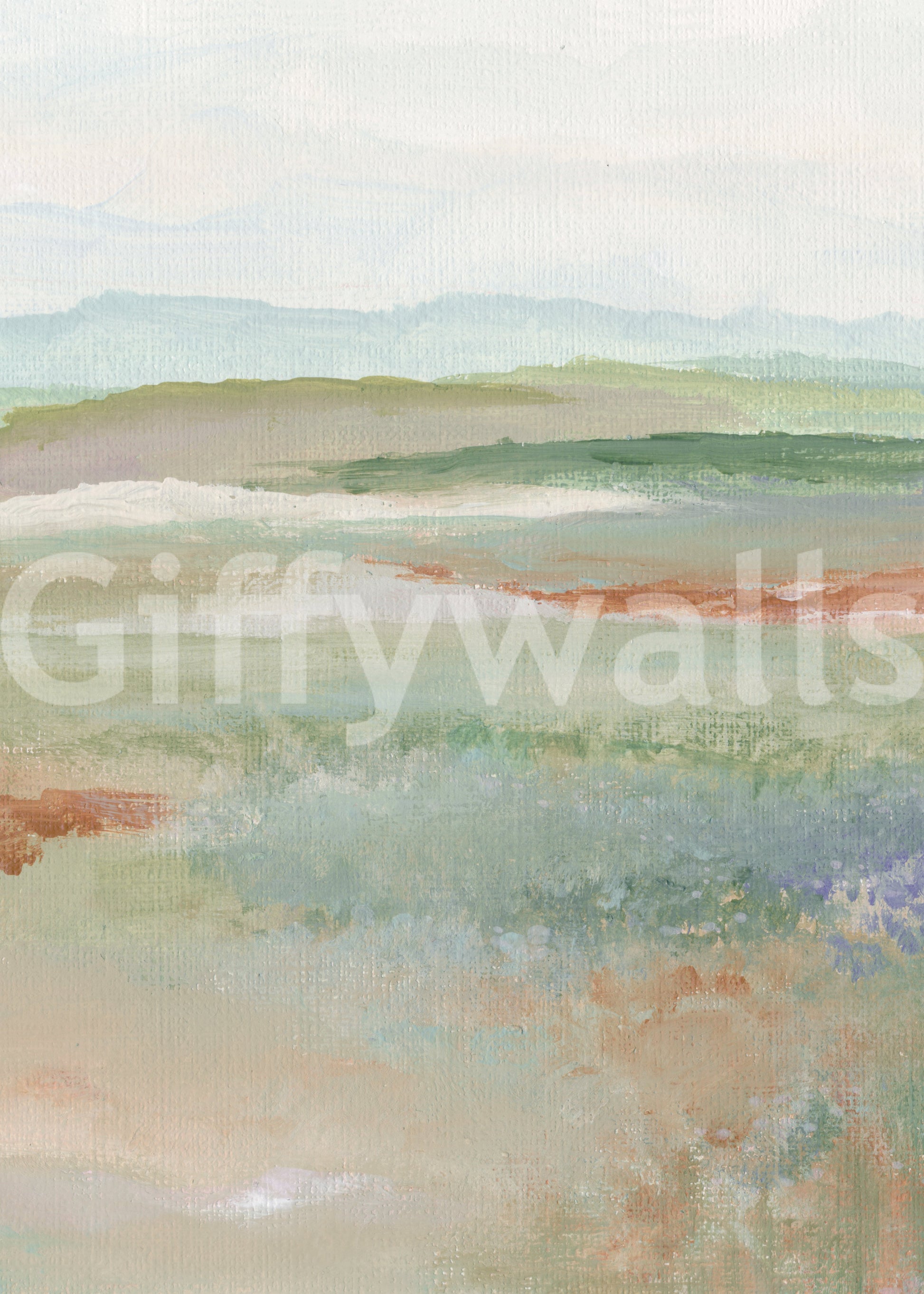 Earthy Meadow Abstract Landscape Wallpaper Wall Mural
