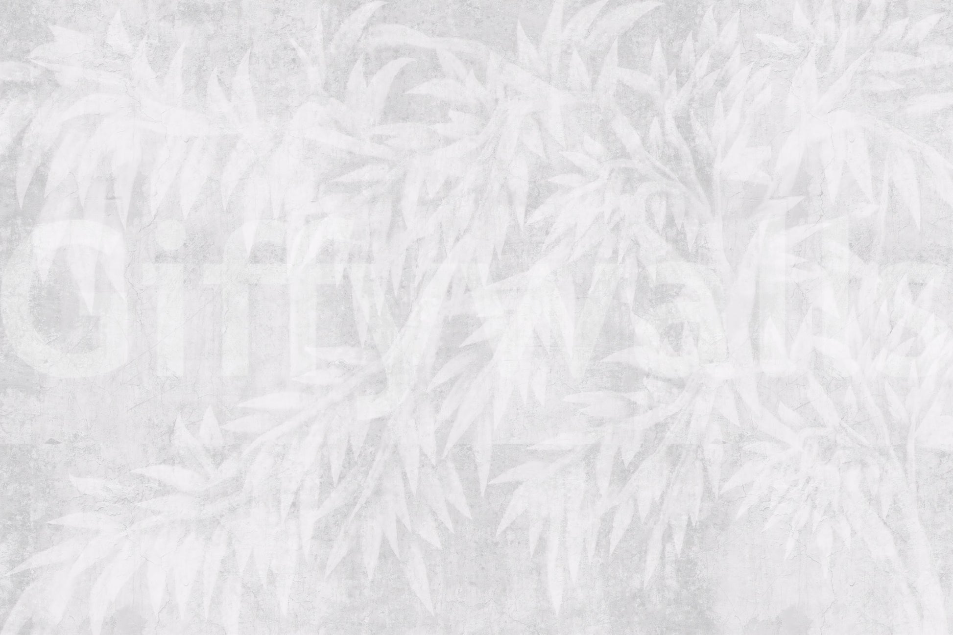Pale Alabaster Foliage Textured Wall Mural