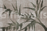 Rustic Moss Green Bamboo Wall Mural