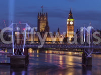 Big Ben and Bridge Reflections Wall Mural