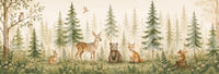 Whimsical Woodland Forest Friends Wall Mural