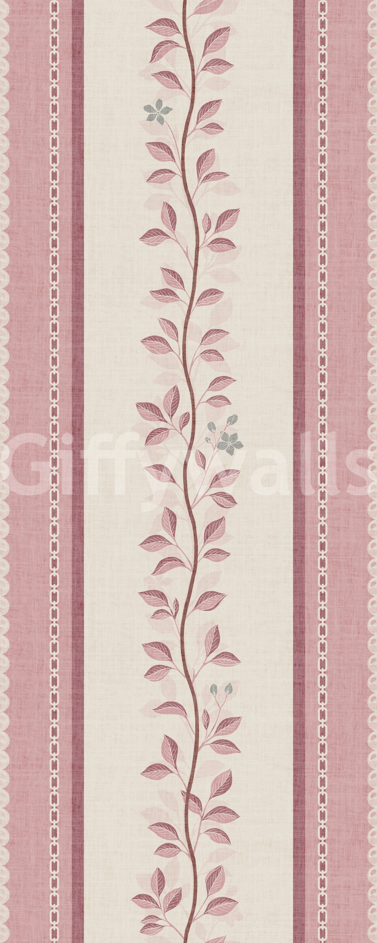 Romantic Creeping Foliage linen panel Wallpaper⁠