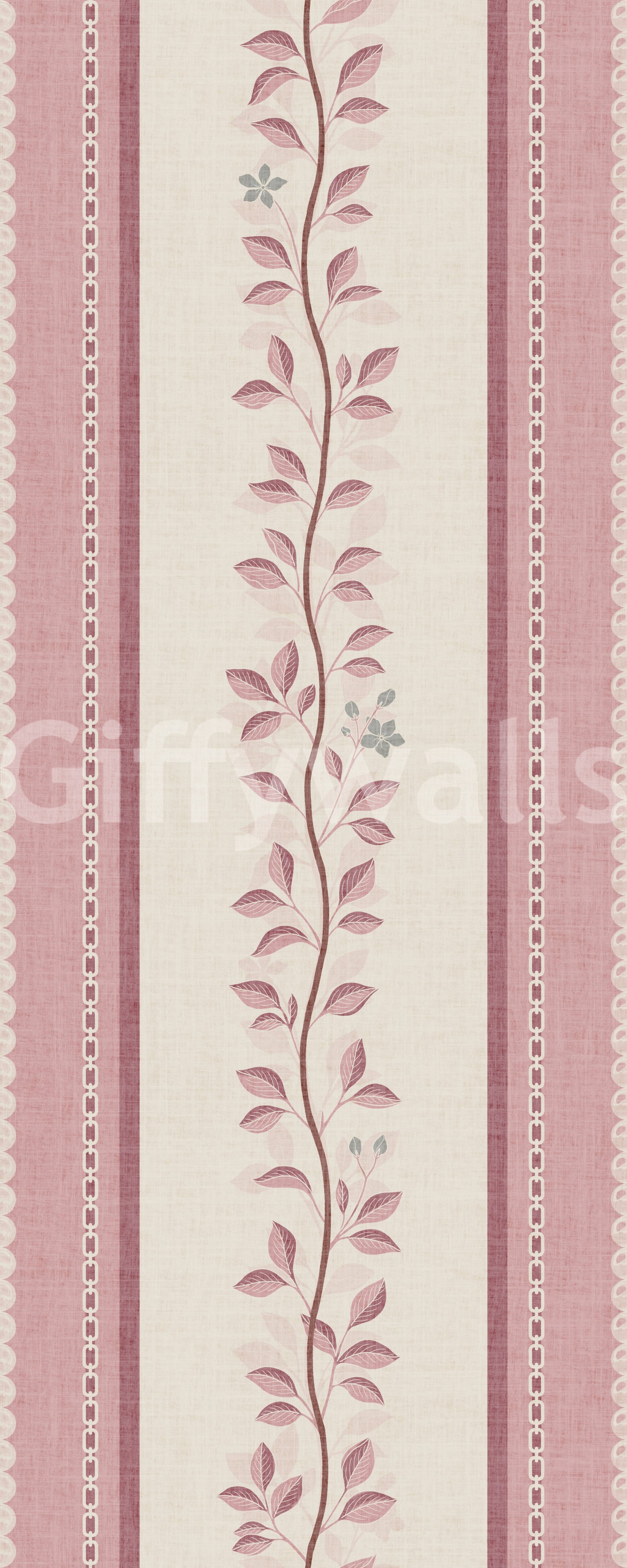 Romantic Creeping Foliage linen panel Wallpaper⁠