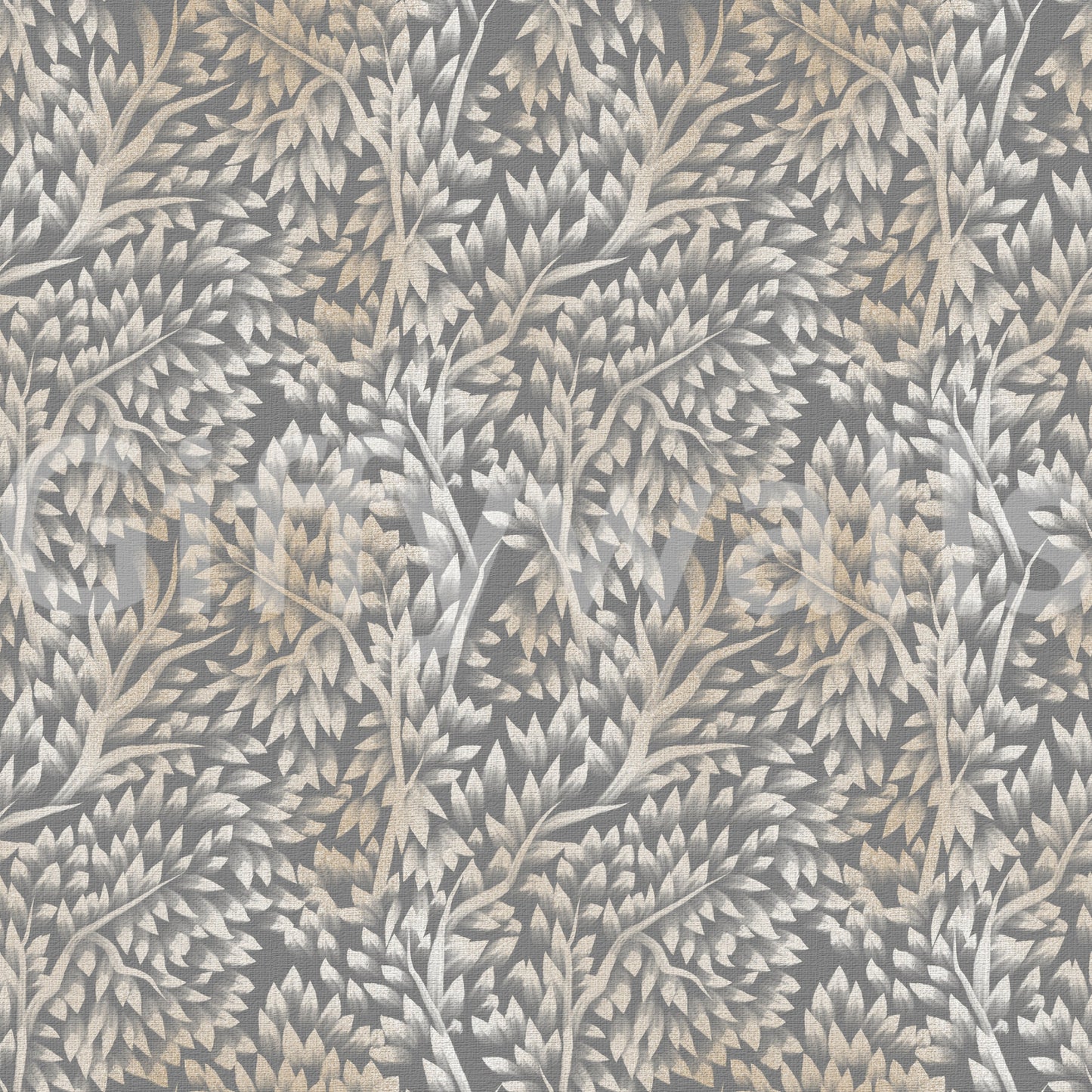 Textured Woodland Birch Leaves Wallpaper⁠