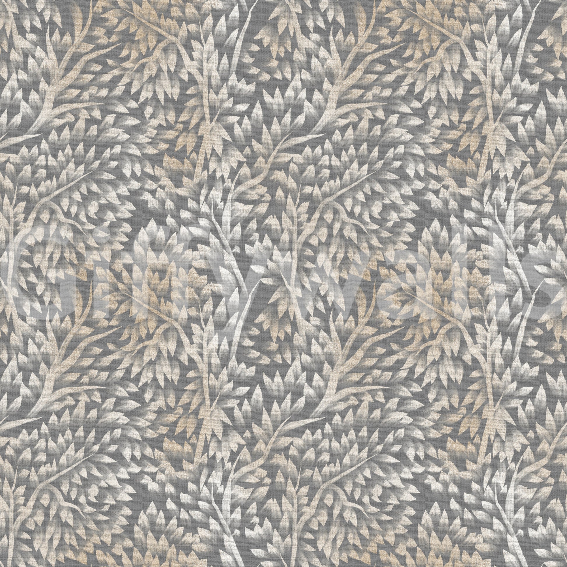 Textured Woodland Birch Leaves Wallpaper⁠