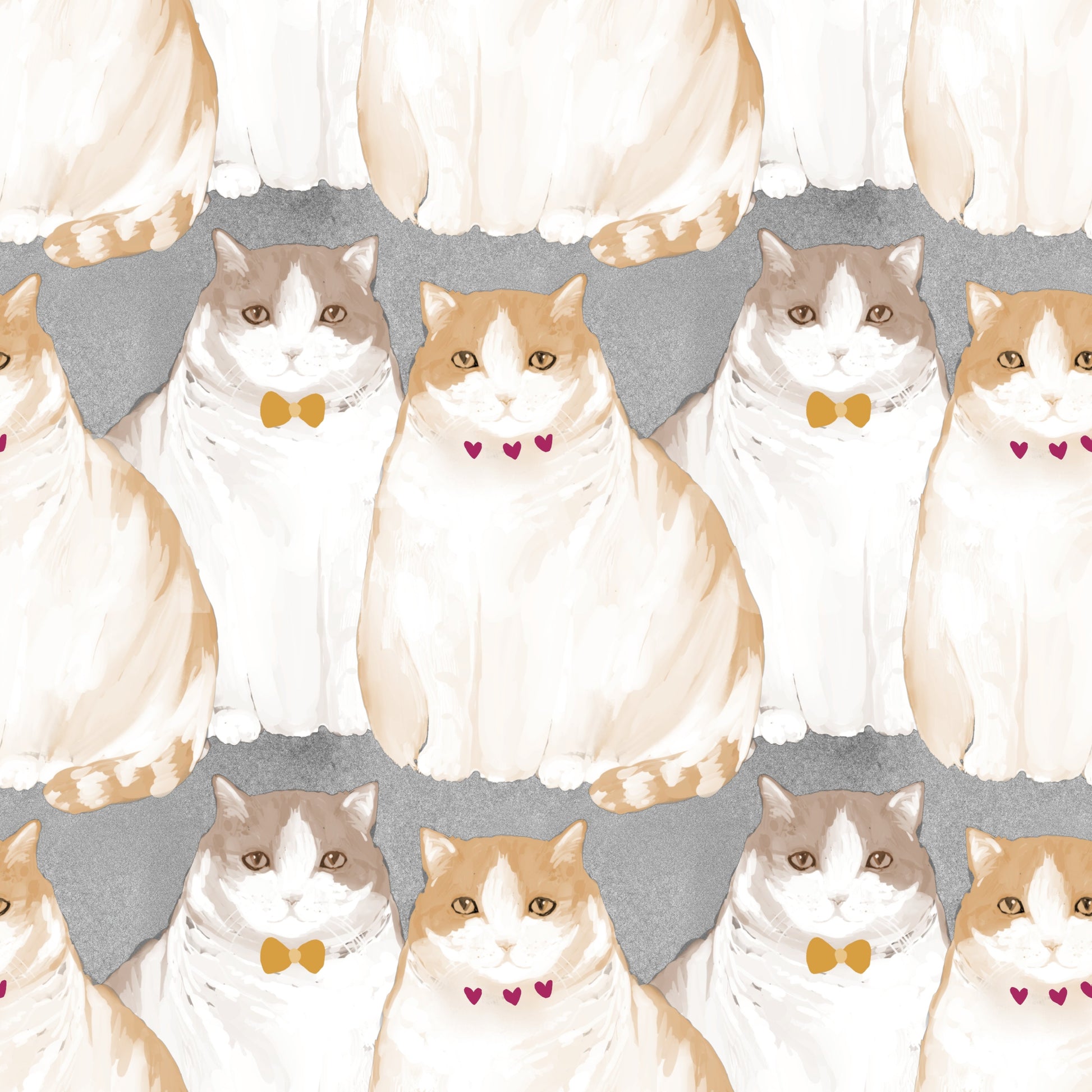Adorable Chubby Kittens Repeating Wallpaper⁠