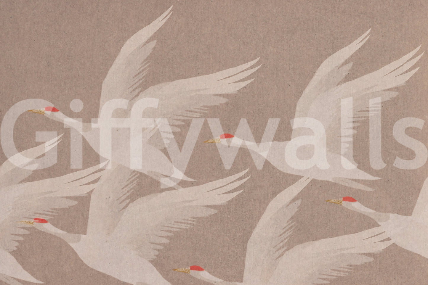 Red-Crowned Cranes in Soaring Harmony Wall Mural
