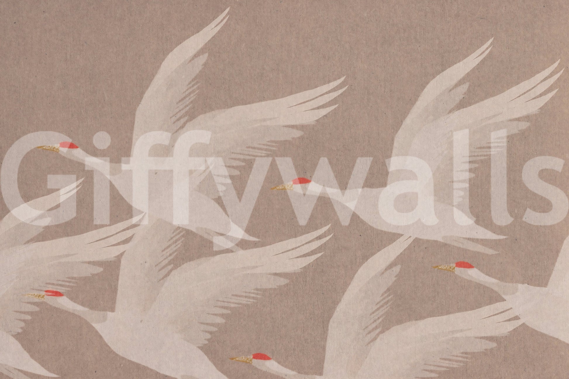Red-Crowned Cranes in Soaring Harmony Wall Mural