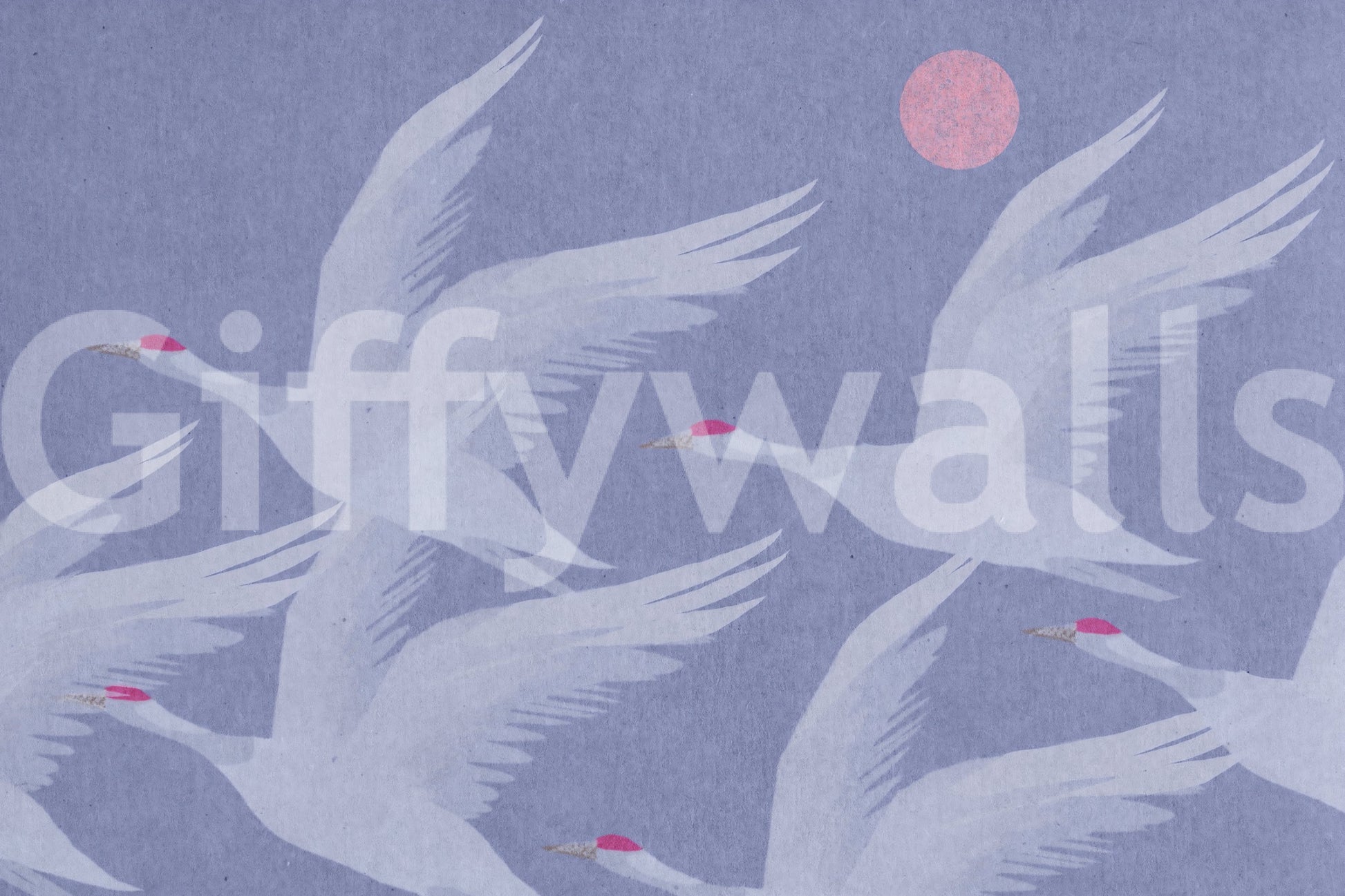Origami Wings over Periwinkle Sky Wall Mural