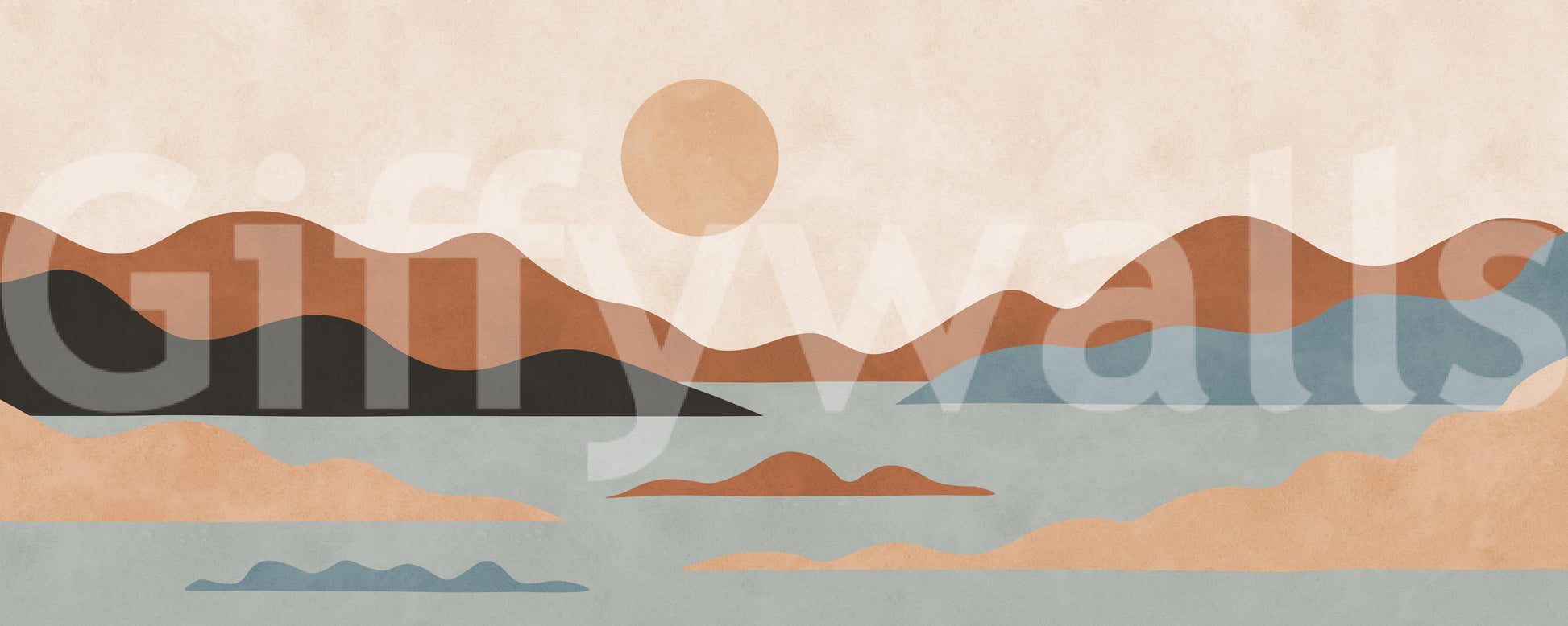 Earthy Ridges and Sunlit Calm Wall Mural