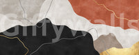 Terracotta and Charcoal Abstract Hills Wall Mural