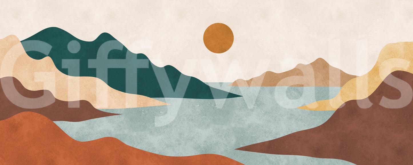 Tranquil Earth Minimalist Landscape Wall Mural