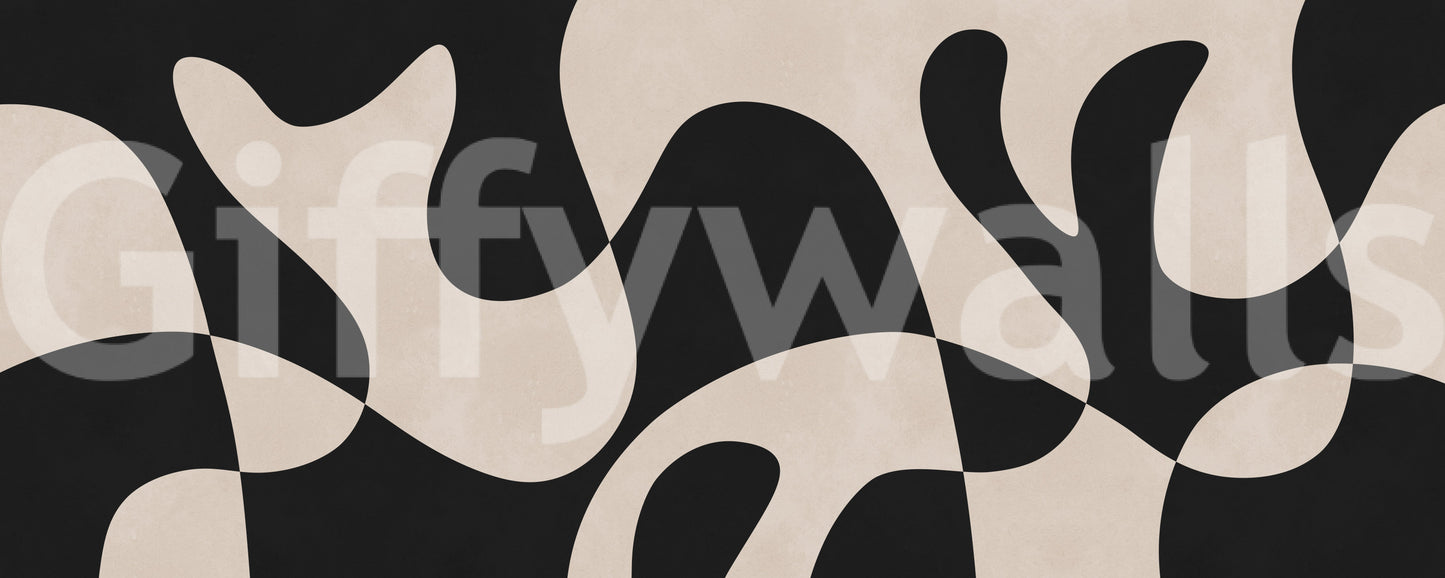 Minimalist Biomorphic Fluidity Wall Mural