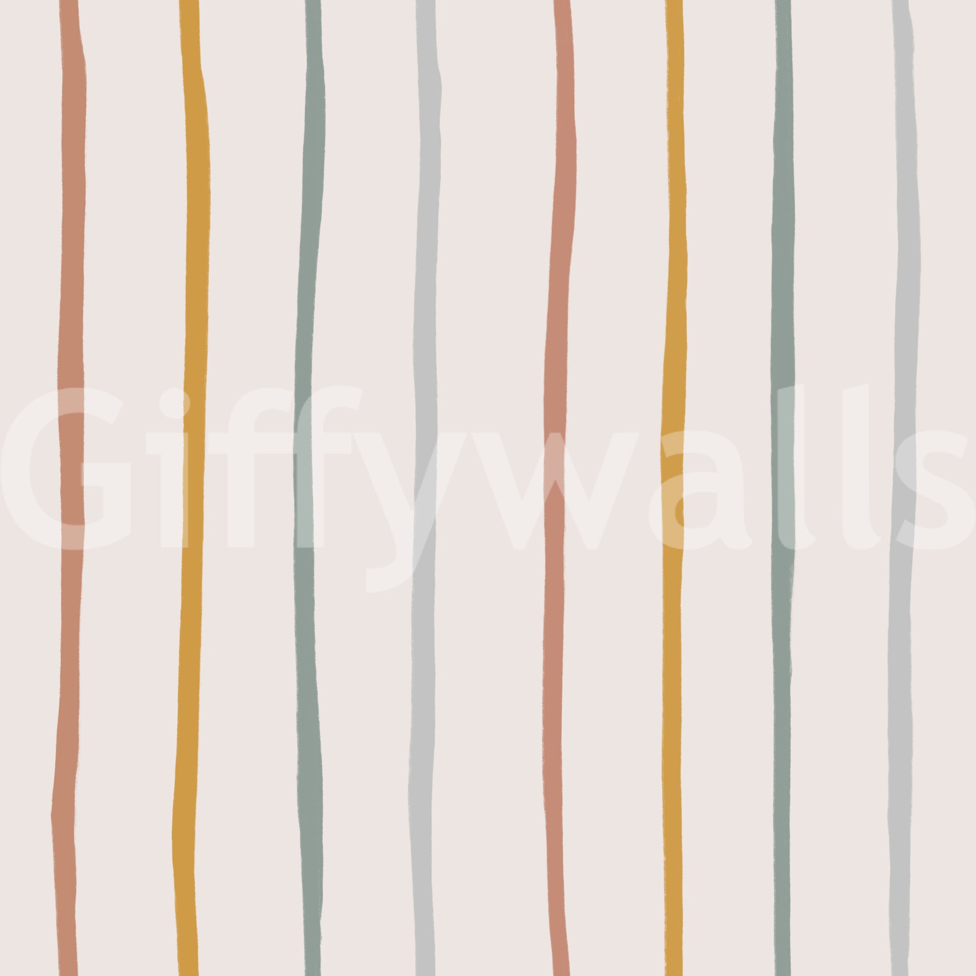 Whimsical Hand Drawn Vertical Stripes Wallpaper⁠