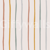 Whimsical Hand Drawn Vertical Stripes Wallpaper⁠