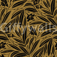 Golden Botanical Silhouette Wallpaper⁠