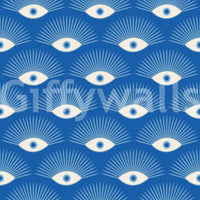 Stylized Eyelash Motif in Cobalt Blue Wallpaper⁠