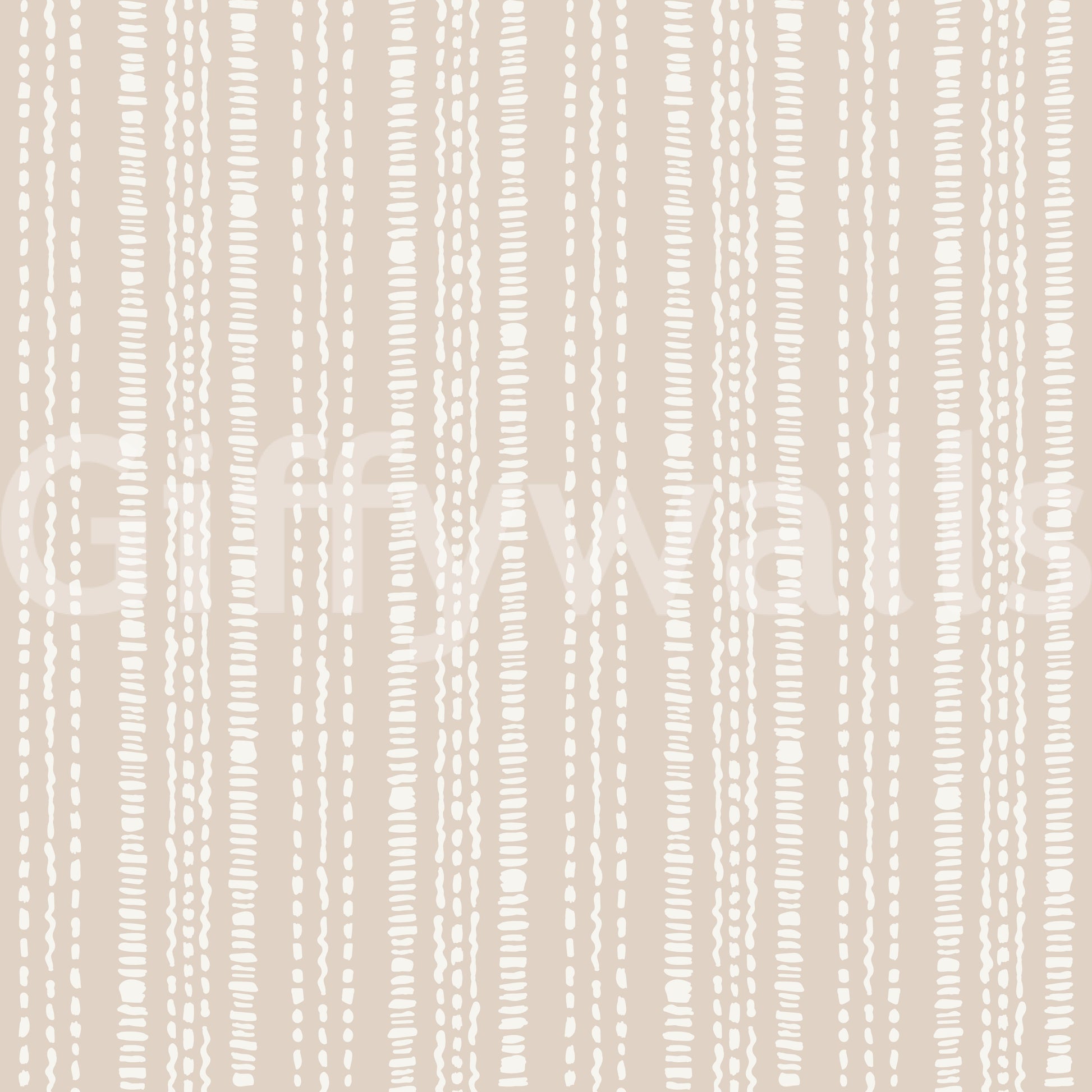Subtle Creamy Beige Linear Motif Wallpaper⁠