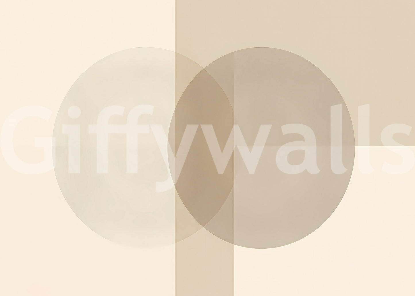 Círculos minimalistas em tons suaves de bege Wall Mural